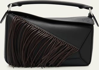 Loewe Puzzle Fringed Top-Handle Bag in Leather