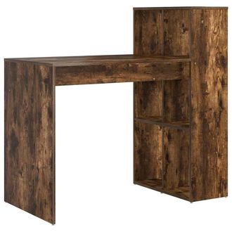 Berkfield Home Writing Desk Smoked oak Engineered wood Medium Writing Desk in Brown