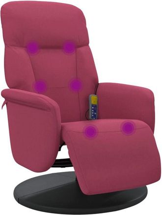 vidaXL Vidaxl - Sillón reclinable masaje con reposapiés terciopelo rojo tinto
