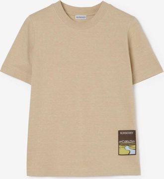 Burberry Landscape Label Cotton T-shirt, Size: XXS