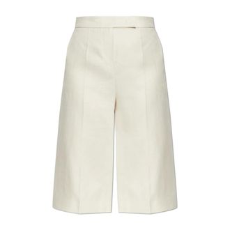 Max Mara Long Shorts, female, Gray, Size: L Linen Shorts