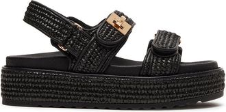 Steve Madden Bigmona Sandal BLK RAFFIA