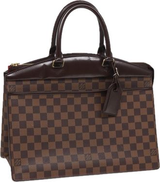 Louis Vuitton Riviera Handbag Damier Brown Canvas Bag (Pre-Owned)