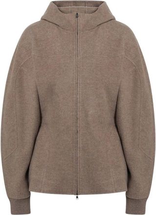 Max Mara Filtro Hoodie - Dames - Sweatshirts & Hoodies - Bruin - Maat: 2XS Wol