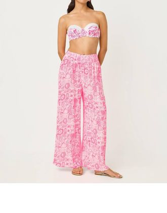 Lilly Pulitzer Enzo Coverup Pants In Cherry Blossom Pink Lil Fleur De Lilly