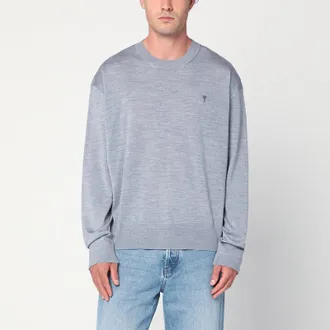 Ami Gray Ami De Coeur sweater in wool and silk