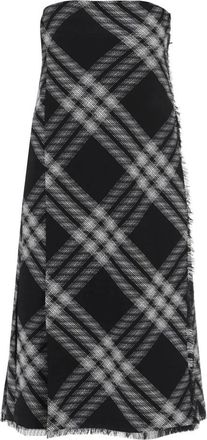 Burberry Abito Midi Jurk - Dames - Casual kleedjes - Zwart - 2XS - Wol - Kleedjes