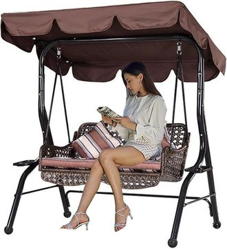 OEM Columpio Con Toldo, Funda De Repuesto Impermeable De 210d Para Asiento De Columpio, Funda Para Silla Hamaca De Jard&iacute;n
