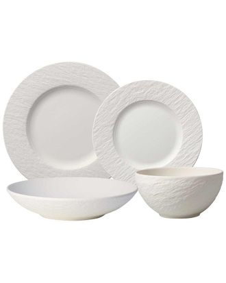 Villeroy & Boch Manufacture Rock Blanc 4Pc Plate Set