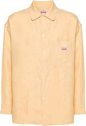 Kenzo Oversize LS Hawaiian Shirt - Heren - Zomerjassen - Oranje - M - Linnen - Jassen