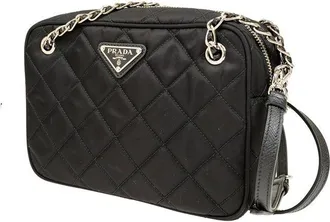 Prada Womens Black Nylon Crossbody Bag