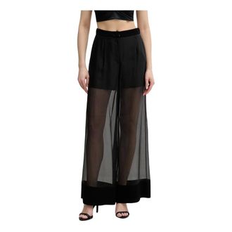 Karl Lagerfeld Dames, Broeken, Zwart, Maat: S Viscose