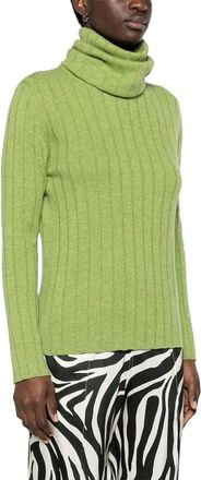 Chanel 90S Cashmere Cable-Knit Ribbed Turtleneck Sweater, Size Fr; 42 (Authentic Pre-Loved)