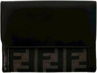 Fendi Pre-owned Zucca Canvas Leather Wallet - Dames - Vintage Accessoires - Bruin - ONE Size - Leer - Vintage