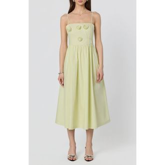 ASTR the Label Silvie Floral Appliqu&eacute; Party Dress in Celery at Nordstrom, Size X-Small