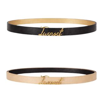 Twinset Double-Face Belt - unisex - Twinset - Belts - Black - S - Accessories
