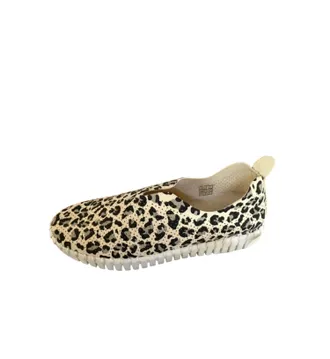 Ilse Jacobsen Womens Tulip 139 Leopard Print Slip On Shoes In Milk Cream