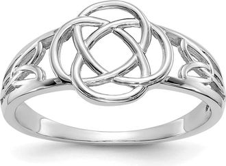 Diamond2Deal 14k White Gold Ladies Celtic Knot Ring
