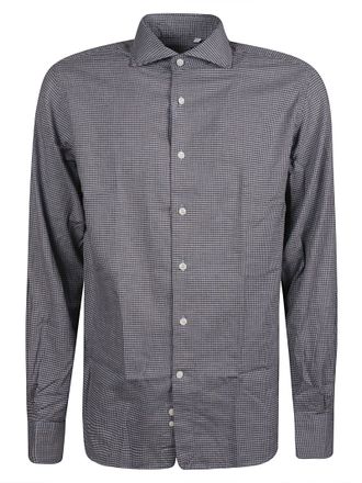 Orian Black Checkered Washed Long Sleeve Casual Shirt