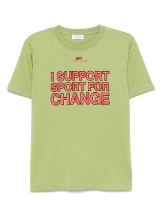 Off-white x AC Milan NYC T-shirt met tekst - Groen
