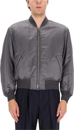 Tom Ford Silk Satin Bomber - Heren - Bomber jackets - Grijs - L - Satijn - Jassen