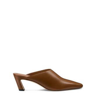 Stuart Weitzman Stassi Mule 50 - female - Stuart Weitzman - Heeled Mules - Brown - 4 UK - Shoes