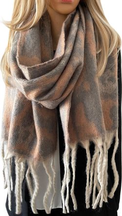 The Accessory Co. Checked Tartan Blanket Scarf Women, Oversized Scarf Shawl Wrap, Ladies Scarves, Rainbow Wool Scarf, Large Warm Winter Scarf, Long Thick Fluffy, Colour