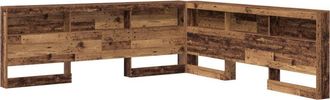 vidaXL Storage Headboard with Shelf Old wood 200 cm Engineered wood Vidaxl