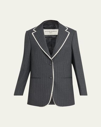 Officine G&eacute;n&eacute;rale Giovanni Oversized Pinstripe Jacket