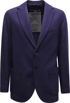 Circolo 1901 Wol Kasjmier Jas Inktblauw - Heren - Blazers - Blauw - XL - Wol - Jassen