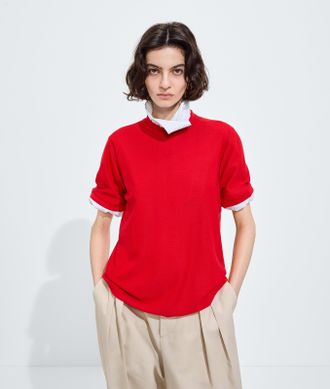 Bottega Veneta T-shirt in cashmere - Rosso - Donna - XS