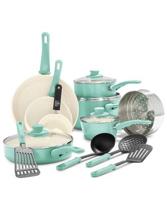GreenLife Greenlife Soft Grip Healthy Ceramic Nonstick 16Pc Kitchen Cookware Set
