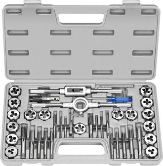 OEM Juego De Machos Y Terrajas M&eacute;tricos De 40 Piezas M3-m12 Con Llaves Para Roscar Acero De Cojinetes