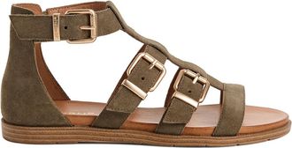 Tamaris Platte leren sandalen, gesloten hiel