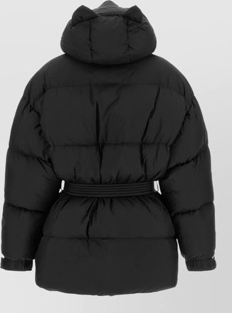 Ienki Ienki down hooded belted quilted coat