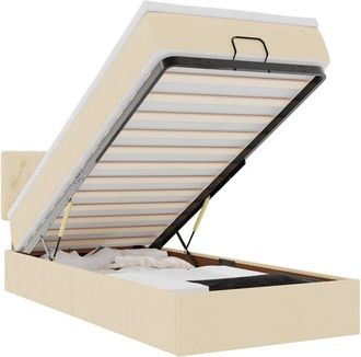 vidaXL Estructura De Cama Otomana Con Colch&oacute;n Tela Crema 80x200cm Vidaxl