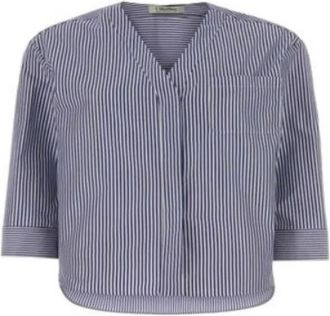 Max Mara Overhemden, Dames, Blauw, S, Katoen, Chicca Shirt