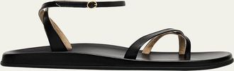 The Row Hugh Leather Ankle-Strap Sandals