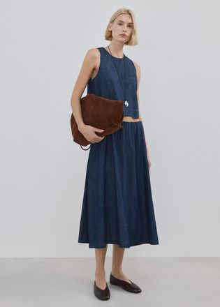 Mango Top denim bordo inferiore cucitura blu - Donna - XS - MANGO