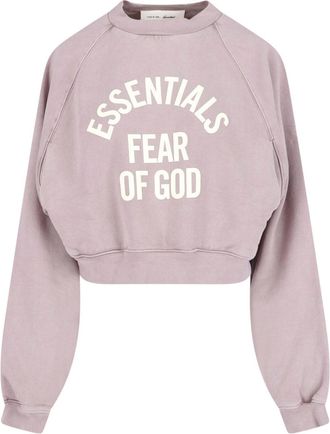 Fear of God Purple Cropped Relaxed Arched Logo Sweatshirt