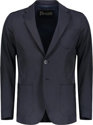 Herno Klassieke jas met twee knopen en split achteraan - Heren - Blazers - Blauw - XS - Polyester - Jassen
