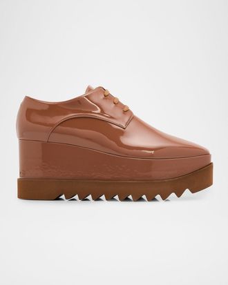 Stella McCartney Elyse Shiny Patent Wedge Sneakers