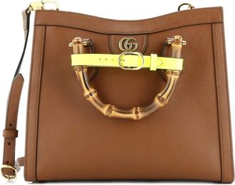 Gucci Diana NM Bamboo Handle Leather Small tote bag - Bruin