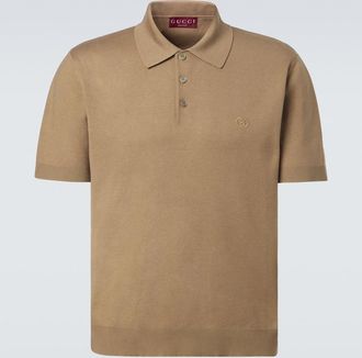 Gucci Interlocking G silk and cotton polo shirt