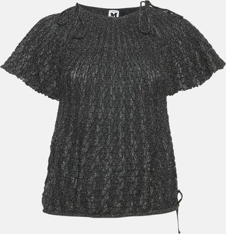 M Missoni Black/metallic Patterned Lurex Knit Top