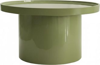 Oviala Mesa de centro redonda de 70 cm en MDF lacado en verde oliva