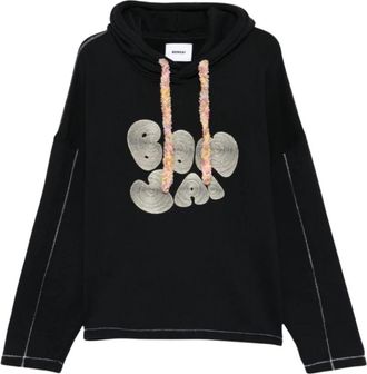 BONSAI Geborduurd Hoodie - Heren - Hoodies - Zwart - L - Katoen - Hoodies & sweatvesten