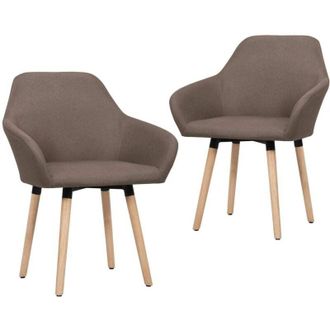 vidaXL Sillas De Comedor Giratorias 2 Unidades Tela Marr&oacute;n Vidaxl
