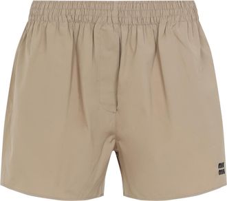 Miu Miu Womens Cotton Shorts - Sage Green - Size EU 38 (Womens)
