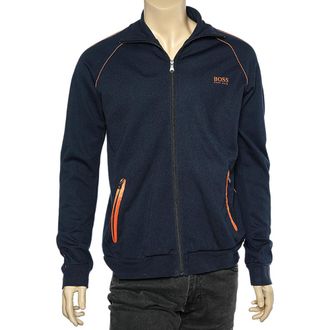 HUGO BOSS Boss By Hugo Boss Navy Blue Knit Zip Front Track Jacket